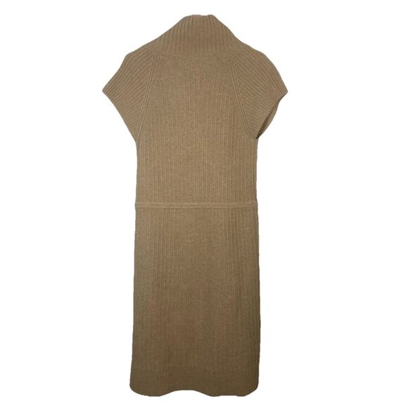 Diane von Furstenberg Tan Camel Brown 100% Wool Sweater Dress size S Knit Sheath - Picture 2 of 13